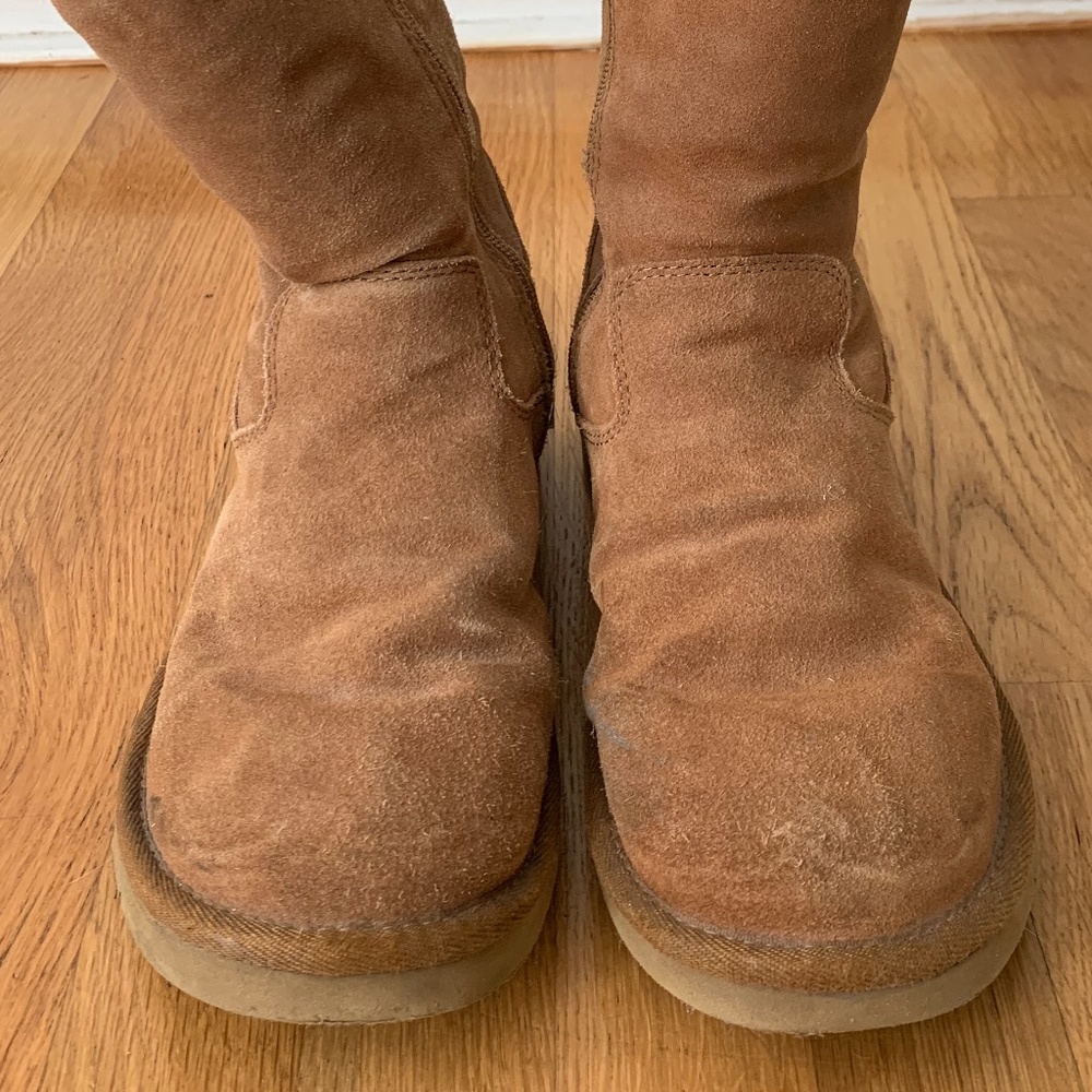 UGG Sunset Tall Boots Side Zip Chestnut - Picture 12 of 14